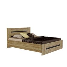 Кровать двуспальная Бейрут с основанием, 1645х950х2064, Дуб золотой Черный