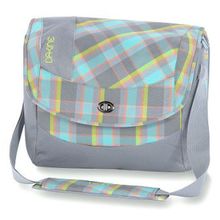 Светлая серая в разноцветную клетку мужская удобная сумка для ноутбука Dakine Brooke Messenger Bag Avalon через плечо