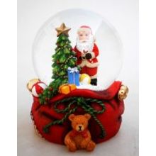 Crystal Deco Снежный шар Санта с елочкой и подарками арт. o-150303