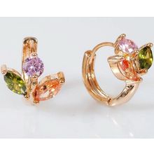 Серьги с mix фианитом "Тюльпан"