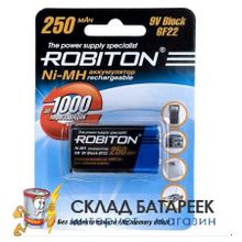 Аккумулятор Robiton 250MH9-1 F8 HR22  Крона BL1