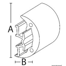 Osculati Only white PVC fender profile 52 mm, 44.052.02