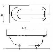 Чугунная ванна Tivoli Ideal (170x80) с отверстиями под ручки