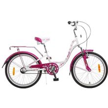 NOVATRACK Butterfly 20" (седло на пружинах, корзинка)(207BUTTERFLY.WPR7, белый сиреневый, 107133 )