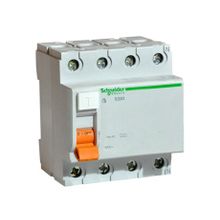 Дифференциальный выключатель нагрузки УЗО ВД63 4 полюса, 25А, Тип AC, 30мА | код. 11460 | Schneider Electric