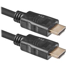 Кабель HDMI - HDMI Defender HDMI-50, 15.0м, круглый, силикон, версия 1.4, цвет: чёрный, в техпаке
