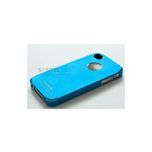Накладка metal case для iPhone 4, Cross line, голубой