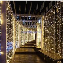 Светодиодный уличный "Занавес" 3x3м 896!!! LED ламп, белый провод, свет свечения Тёплый Белый