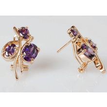 Серьги с аметистом "Бант"
