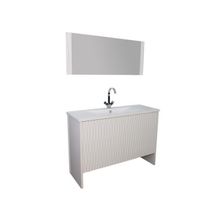 Aquanet Мебель для ванной Рондо 120 (белый) - Набор мебели стандартный (зеркало, раковина-столешница, тумба)