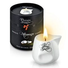 Массажная свеча с ароматом кокоса Plaisir Secret Bougie de Massage Gourmande Coco 80мл