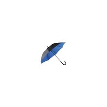 Синий с черным зонт-трость полуавтоматический двухслойный с ручкой крючком