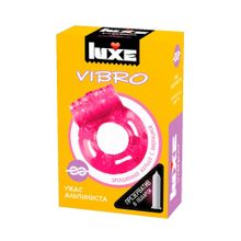 Luxe Розовое эрекционное виброкольцо Luxe VIBRO  Ужас Альпиниста  + презерватив