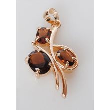 Кулон с дымчатым фианитом "Бант"