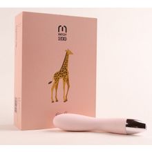 Силиконовый хай-тек вибромассажёр-жираф Giraffe - 16 см. нежно-розовый