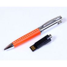 Оранжевая флешка в виде ручки