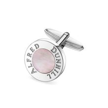 JSY8267H - Запонки DUNHILL "Classic Button" серебро родий розовый перламутр" - DUNHILL (Англия)