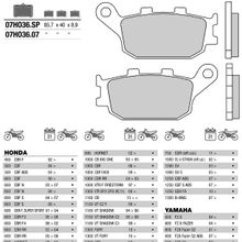 BREMBO Тормозные колодки BREMBO 07HO3607