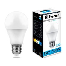 Feron Лампа светодиодная Feron E27 12W 6400K Шар Матовая LB-93 25490 ID - 235012