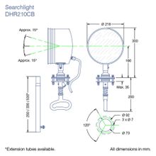 DHR Фара-искатель DHR 210CB 210CB024 24 В 250 Вт 500000 кд дальность до 700 м