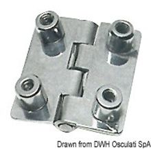 Osculati SS rectangular hinge 4 bushing 51x45 mm, 38.821.02