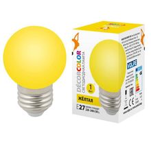 Volpe Лампа светодиодная Volpe E27 1W желтая LED-G45-1W YELLOW E27 FR С UL-00005649 ID - 266382