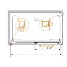 Душевой уголок Cezares Lux Soft AH1 (150х80) прозрачное стекло (хром)