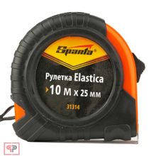 SPARTA Рулетка Elastica, 10 м х 25 мм, обрезиненный корпус Sparta