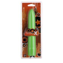 Зелёный классический вибратор BASICX MULTISPEED VIBRATOR GREEN 7INCH - 18 см. Зеленый