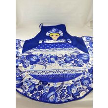 Фартук кухонный "Русская красавица". Гжель. арт. 0826