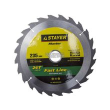 Диск пильный по дереву Stayer "Master" "Fast-Line" 3680-235-30-24 (235x30мм, 24Т)