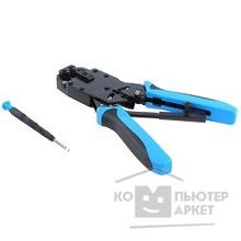 Hyperline HT-2008AR Инструмент обжимной для RJ-45, RJ-12, RJ-11 8P8C, 6P6C, 4P4C , профессиональный, с храповым механизмом