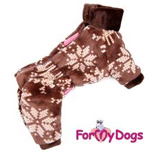 Теплый комбинезон для собак ForMyDogs коричневый для мальчика FW220-2014M
