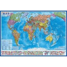 Карта Мир Политический 1:32М 101х70 см (с ламинацией в тубусе)