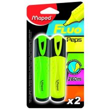 Текстовыделитель FLUO PEPS CLASSIC,1-5 мм, желтый зеленый 2 шт блист. MAPED