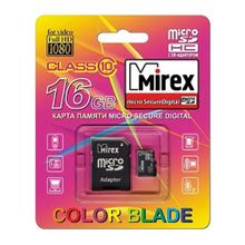 Mirex Карта памяти Mirex microSDHC Class 10 16GB + SD adapter