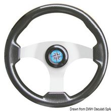 Osculati Technic steering wheel carbon coated silver 350 mm, 45.163.02