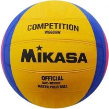 Мяч для водного поло Mikasa женский, тренировочный. Желто-сине-розовый