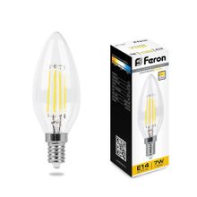 Feron Лампа светодиодная диммируемая филаментная Feron E14 7W 2700K прозрачная LB-166 25870 ID - 255559