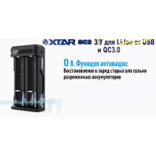 Xtar Быстрое З У для 2-х Li-Ion аккумуляторов XTAR SC2 от QC3.0