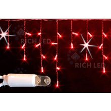 Rich LED RL-i3*0.5F-RW R Уличная светодиодная Бахрома 3x0.5 м, красный, мерцание, провод резиновый белый