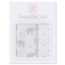 SwaddleDesigns Pastel Elephant and Chickies 2 шт. пастельно-розовые