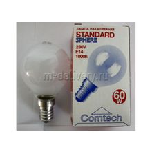 Лампа накаливания Standart Е-14 60W шарик матовый