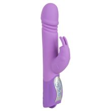 Фиолетовый вибратор Push Vibrator с возвратно-поступательными движениями - 25 см.