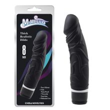 Chisa Черный вибратор-реалистик Thick Realistic Dildo - 19,5 см. (черный)