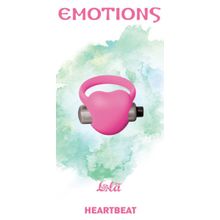 Lola toys Розовое эрекционное виброкольцо Emotions Heartbeat Light pink (розовый)