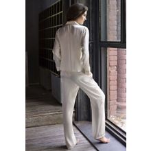 Шелковая пижама с брючками Kristy (р. XL, синий)