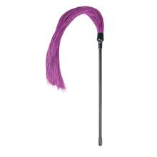 EDC Wholesale Плеть с фиолетовыми силиконовыми хвостами Purple Silicone Tickler - 45 см. (фиолетовый с черным)