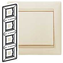 Рамка - Valena - 4 поста - вертикальный монтаж - слоновая кость | код 774358 | Legrand