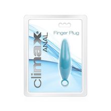 Topco Sales Голубая анальная пробка Climax Anal Finger Plug - 10,5 см. (голубой)